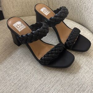 DV by Dolce Vita Black Braided Heeled Mules